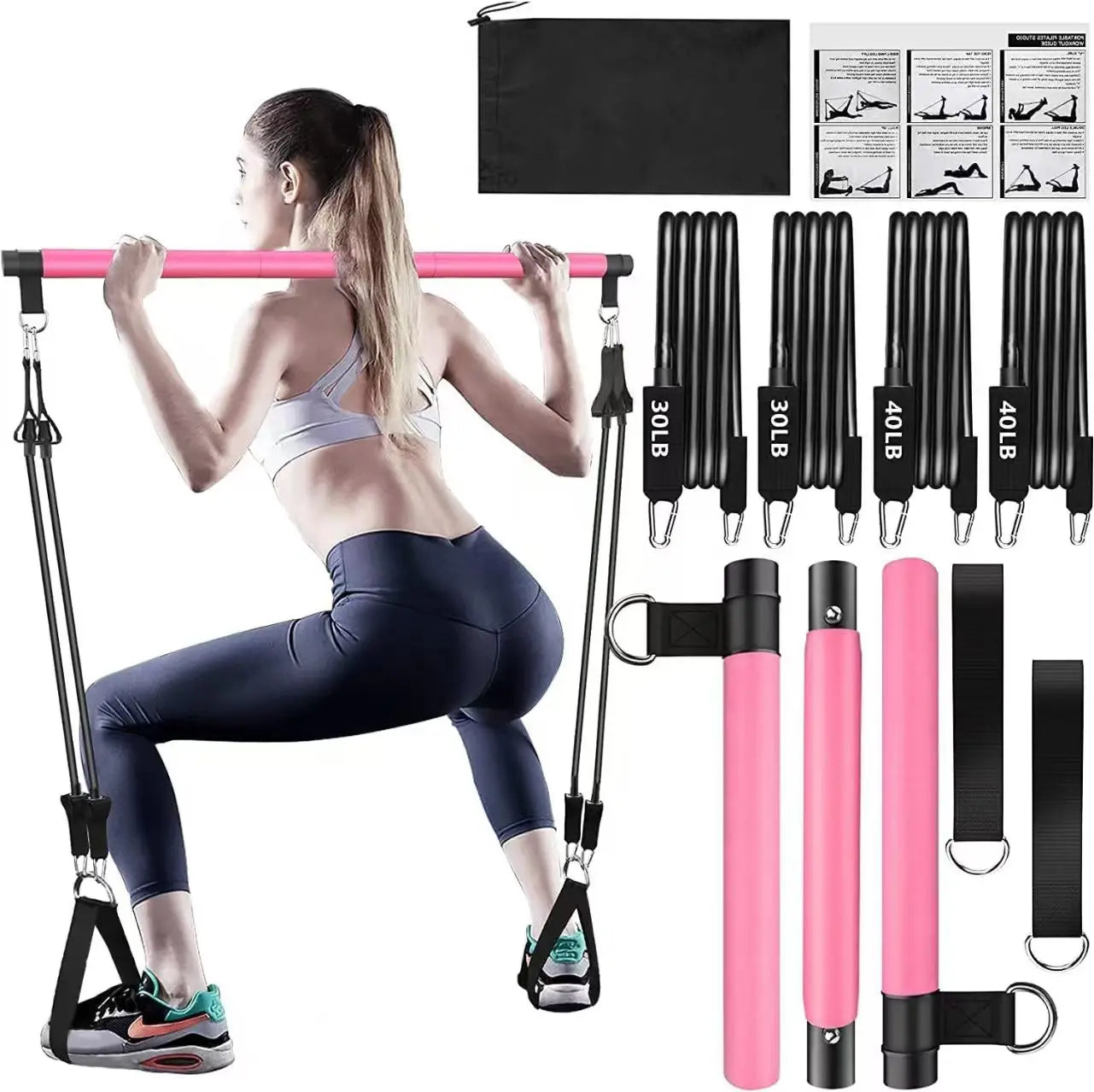 DIONI Pilates Bar Set with Resistance Bands