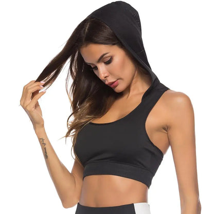DIONI Quick Dry Hooded Sports Bra