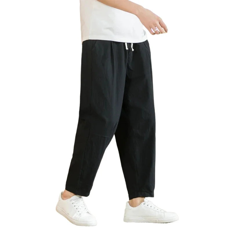 Men's Cotton Linen Drawstring Pants