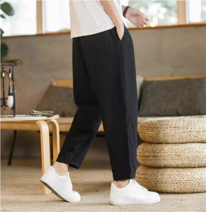 Men's Cotton Linen Drawstring Pants