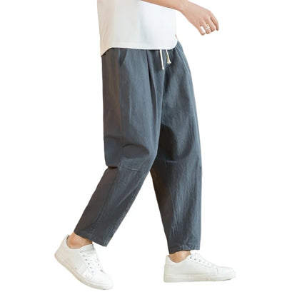 Men's Cotton Linen Drawstring Pants
