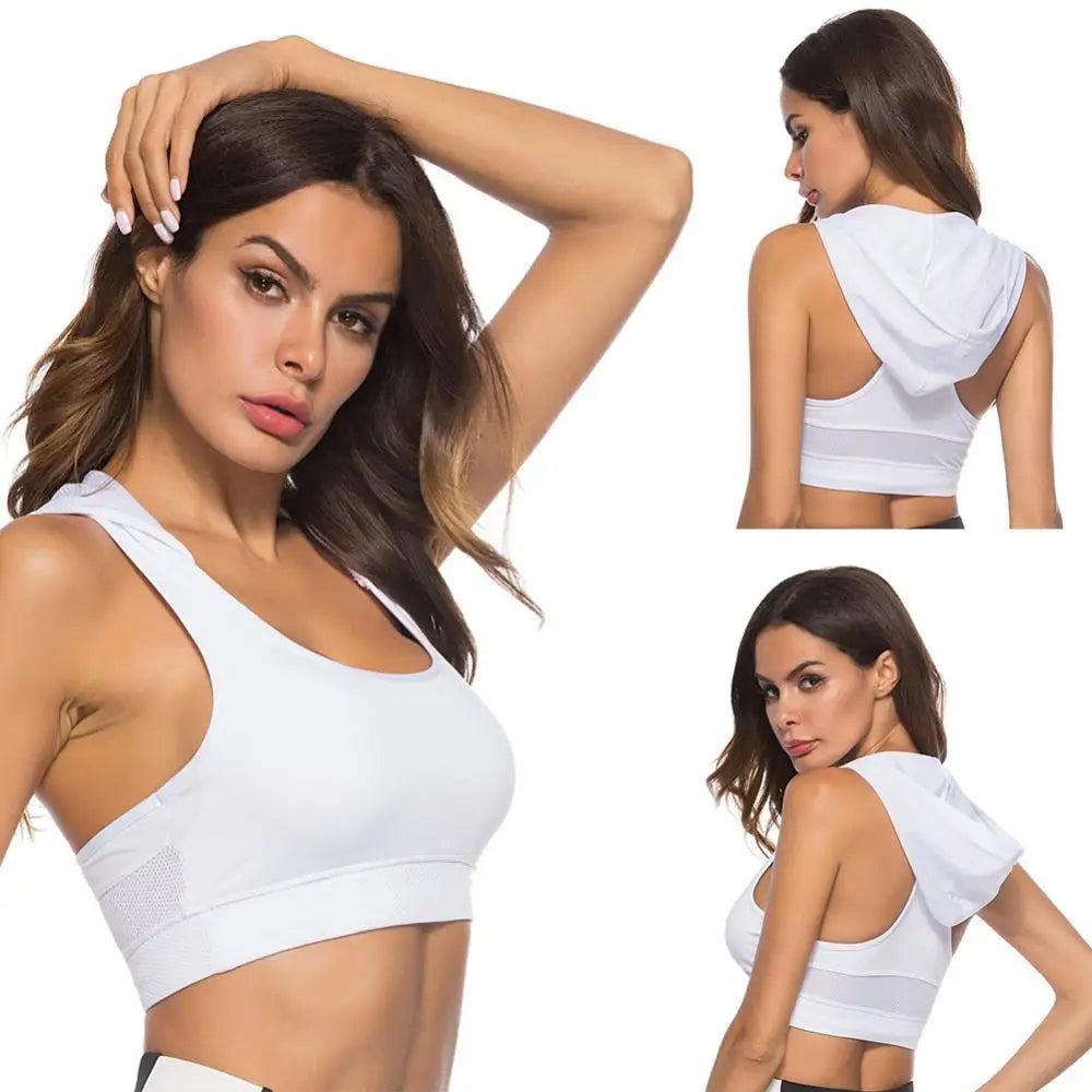 DIONI Quick Dry Hooded Sports Bra