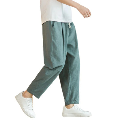 Men's Cotton Linen Drawstring Pants