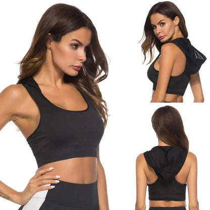 DIONI Quick Dry Hooded Sports Bra
