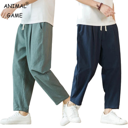 Men's Cotton Linen Drawstring Pants