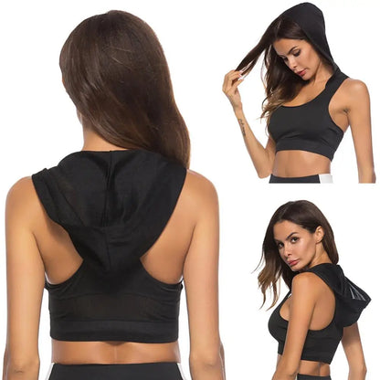 DIONI Quick Dry Hooded Sports Bra