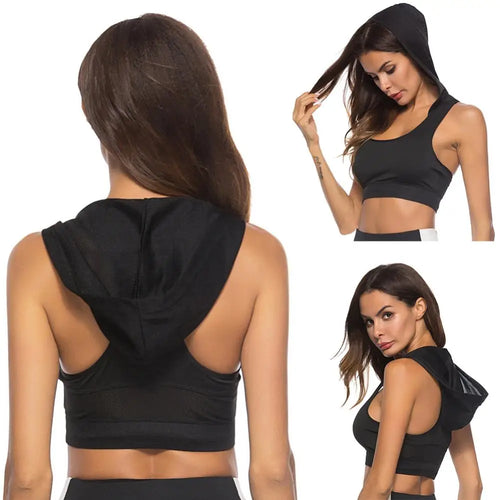 DIONI Quick Dry Hooded Sports Bra
