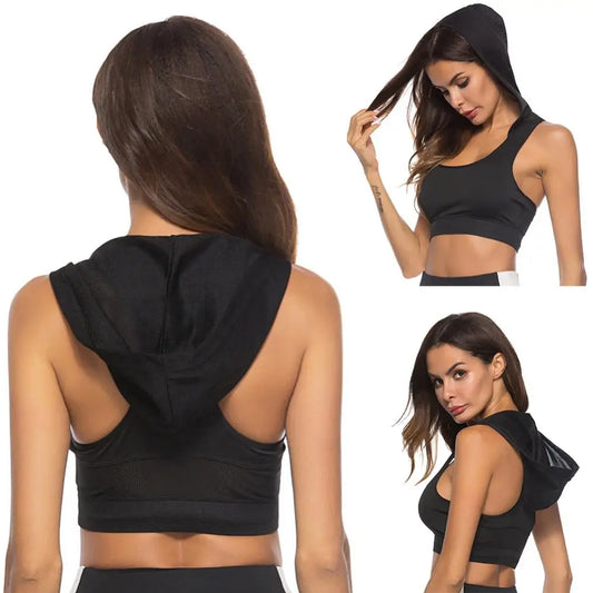 DIONI Quick Dry Hooded Sports Bra