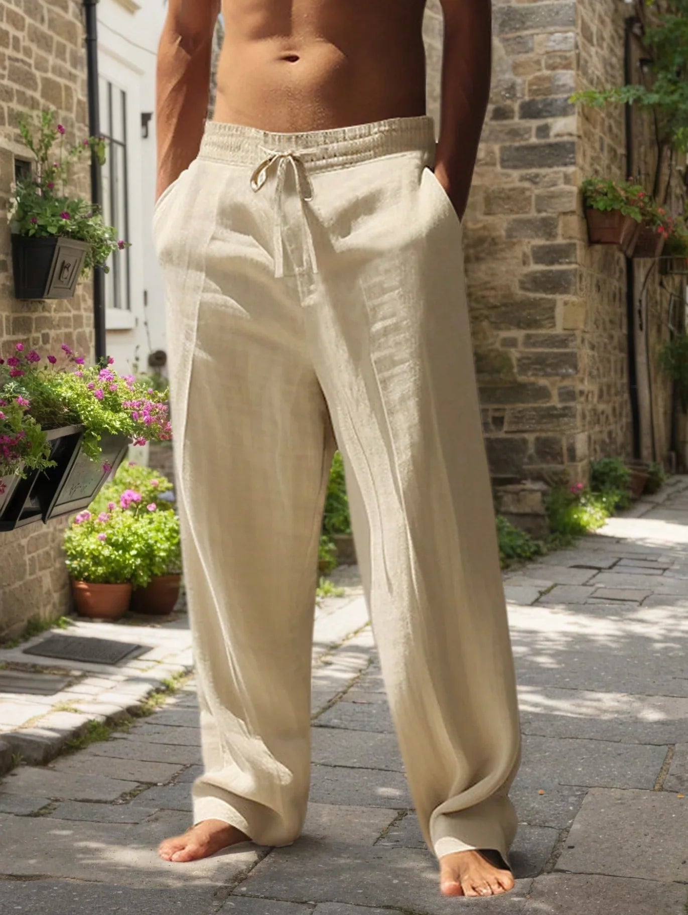 Men's Linen Beach Pants