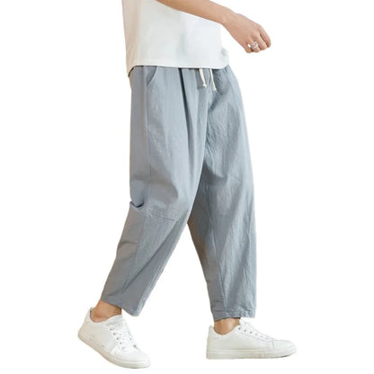 Men's Cotton Linen Drawstring Pants